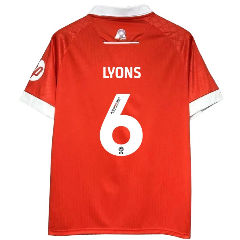 Danxen Femme Maillot Lauryn Lyons #6 Rouge Blanc Tenues Domicile 2024/25 T-Shirt