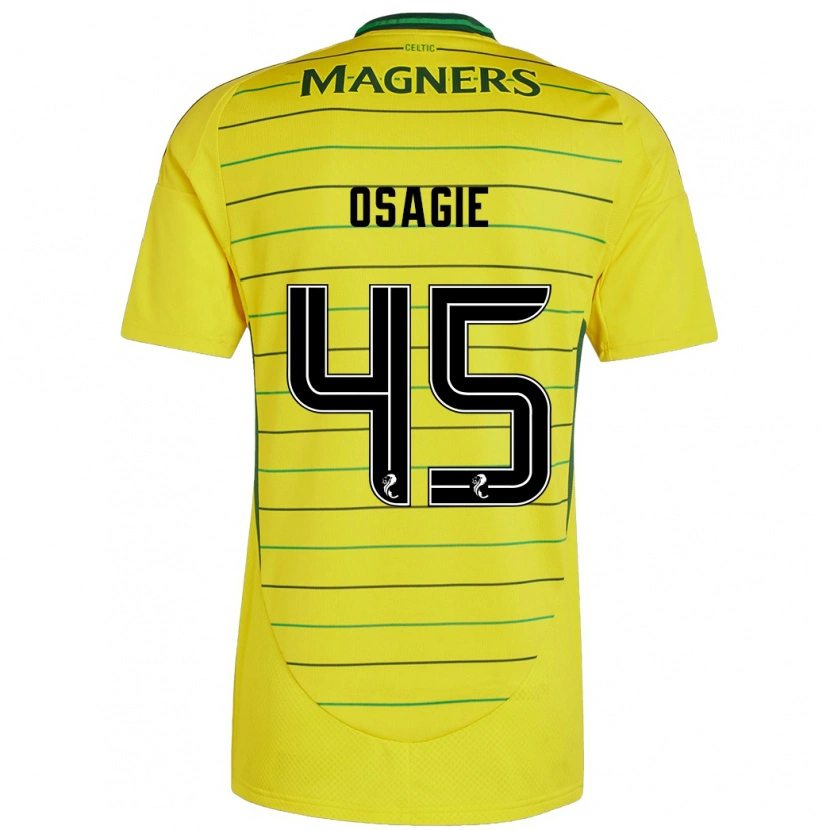 Danxen Femme Maillot Justin Osagie #45 Jaune Tenues Extérieur 2024/25 T-Shirt