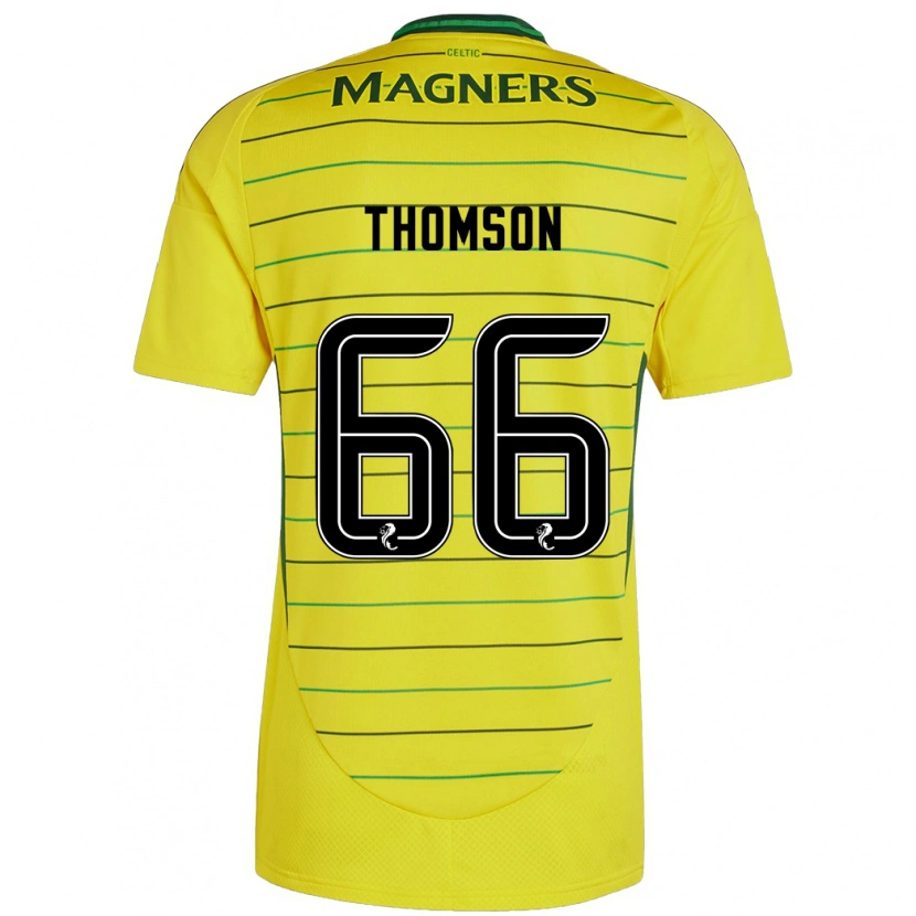 Danxen Femme Maillot Corey Thomson #66 Jaune Tenues Extérieur 2024/25 T-Shirt