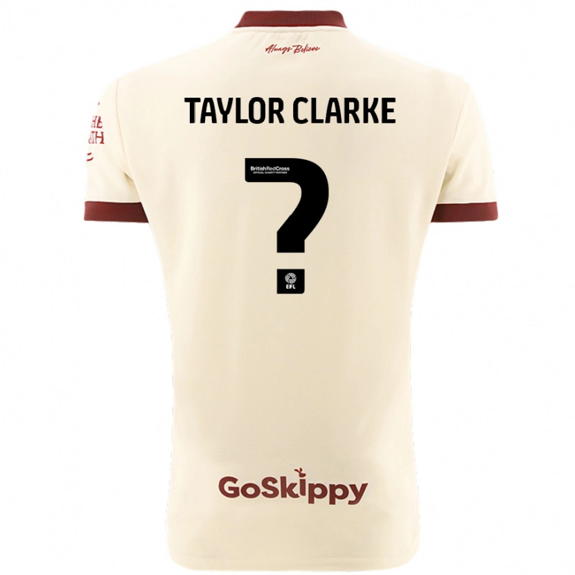 Danxen Femme Maillot Omar Taylor-Clarke #0 Blanc Crème Tenues Extérieur 2024/25 T-Shirt