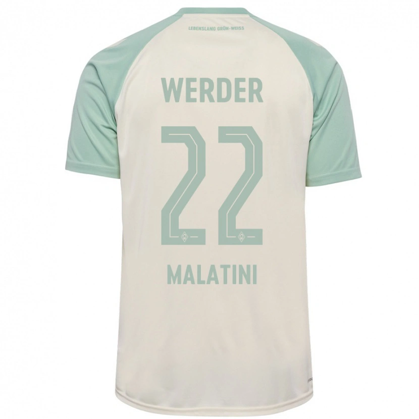 Danxen Femme Maillot Julián Malatini #22 Blanc Cassé Vert Clair Tenues Extérieur 2024/25 T-Shirt