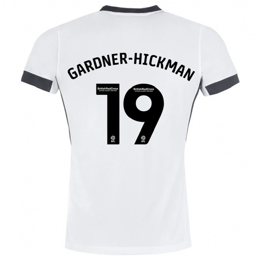 Danxen Femme Maillot Taylor Gardner-Hickman #19 Blanc Noir Tenues Extérieur 2024/25 T-Shirt