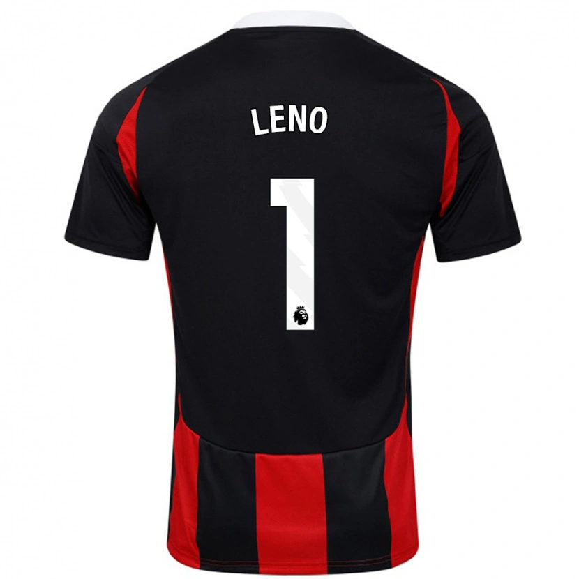 Danxen Femme Maillot Bernd Leno #1 Noir Rouge Tenues Extérieur 2024/25 T-Shirt