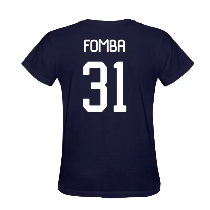 Homme Lamine Fomba #31 Bleu Foncé Maillot Conception De T-shirt Chemise