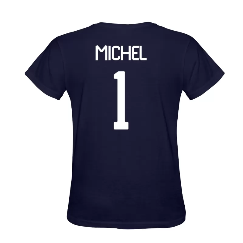 Homme Mathieu Michel #1 Bleu Foncé Maillot Conception De T-shirt Chemise