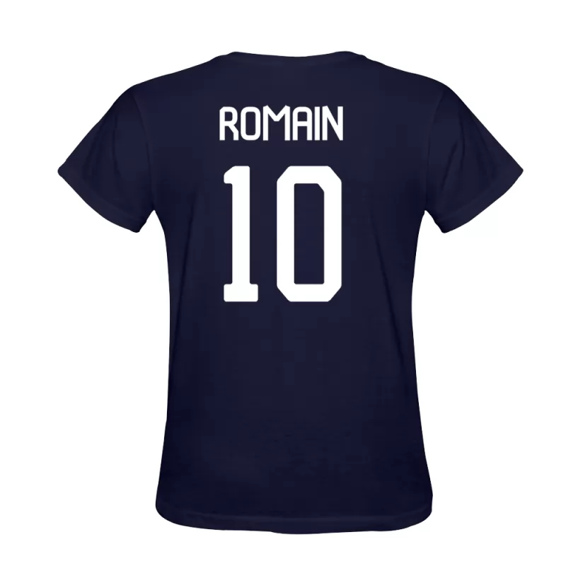 Homme Romain Philippoteaux #10 Bleu Foncé Maillot Conception De T-shirt Chemise