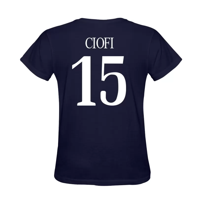 Homme Andrea Ciofi #15 Bleu Foncé Maillot Conception De T-shirt Chemise