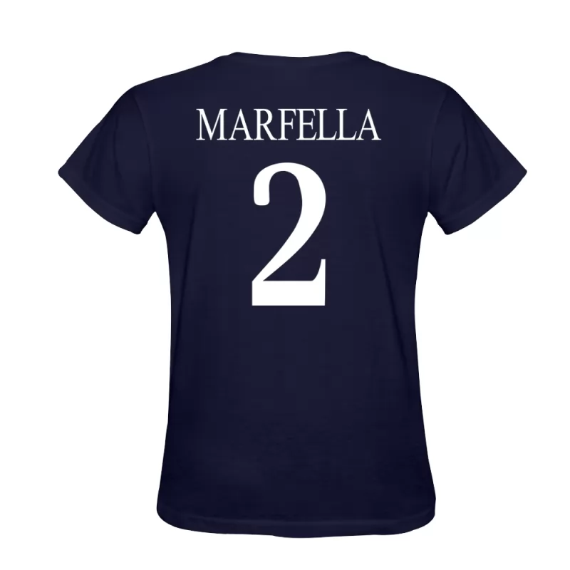 Homme Simone Marfella #2 Bleu Foncé Maillot Conception De T-shirt Chemise