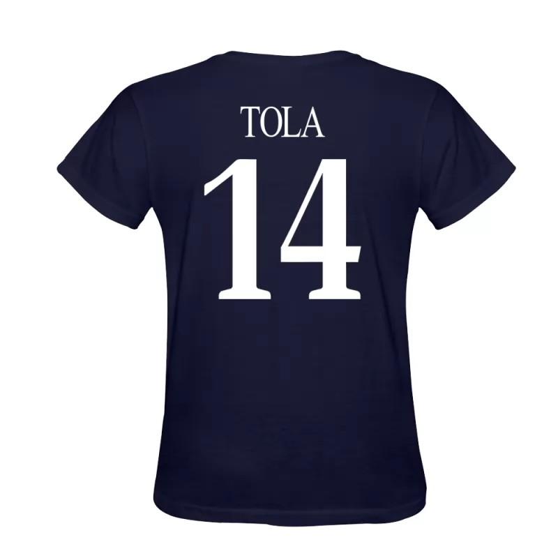 Homme Brenton Tola #14 Bleu Foncé Maillot Conception De T-shirt Chemise