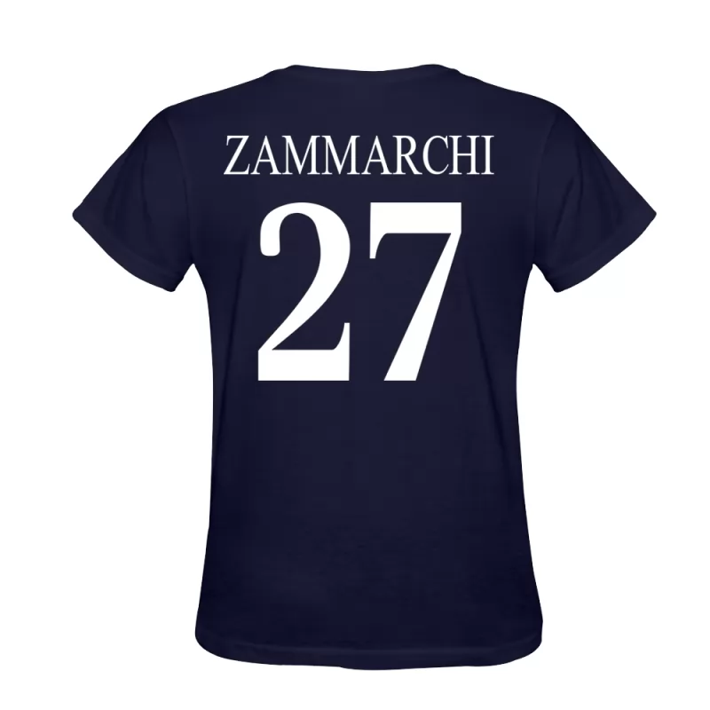 Homme Andrea Zammarchi #27 Bleu Foncé Maillot Conception De T-shirt Chemise