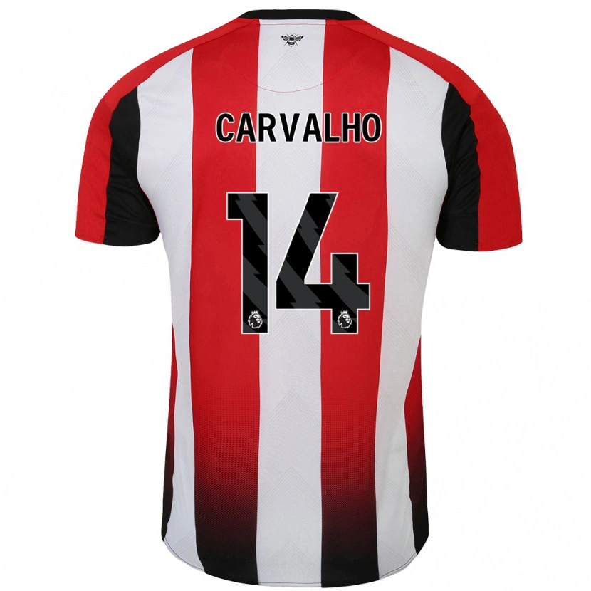 Danxen Enfant Maillot Fábio Carvalho #14 Rouge Blanc Tenues Domicile 2024/25 T-Shirt