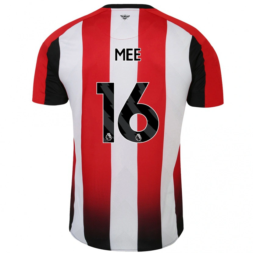 Danxen Enfant Maillot Ben Mee #16 Rouge Blanc Tenues Domicile 2024/25 T-Shirt