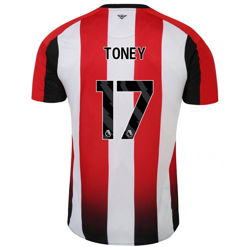 Danxen Enfant Maillot Ivan Toney #17 Rouge Blanc Tenues Domicile 2024/25 T-Shirt