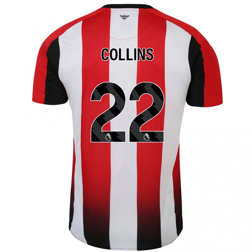 Danxen Enfant Maillot Nathan Collins #22 Rouge Blanc Tenues Domicile 2024/25 T-Shirt