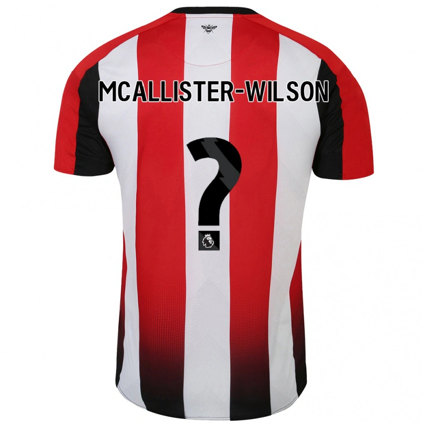 Danxen Enfant Maillot Zack Mcallister-Wilson #0 Rouge Blanc Tenues Domicile 2024/25 T-Shirt