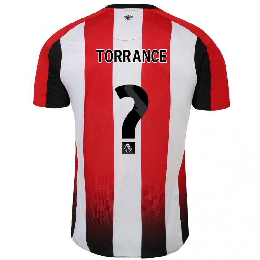 Danxen Enfant Maillot Bruno Torrance #0 Rouge Blanc Tenues Domicile 2024/25 T-Shirt