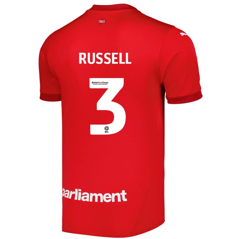 Danxen Enfant Maillot Jon Russell #3 Rouge Tenues Domicile 2024/25 T-Shirt