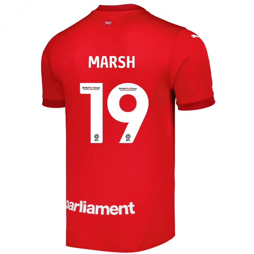 Danxen Enfant Maillot Aiden Marsh #19 Rouge Tenues Domicile 2024/25 T-Shirt