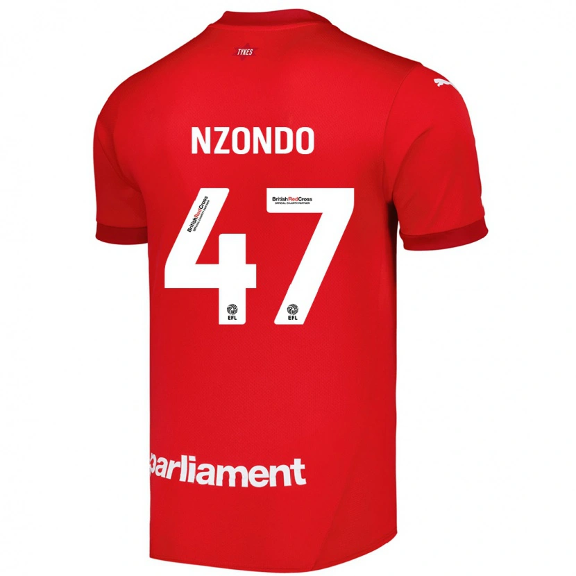 Danxen Enfant Maillot Emmaisa Nzondo #47 Rouge Tenues Domicile 2024/25 T-Shirt