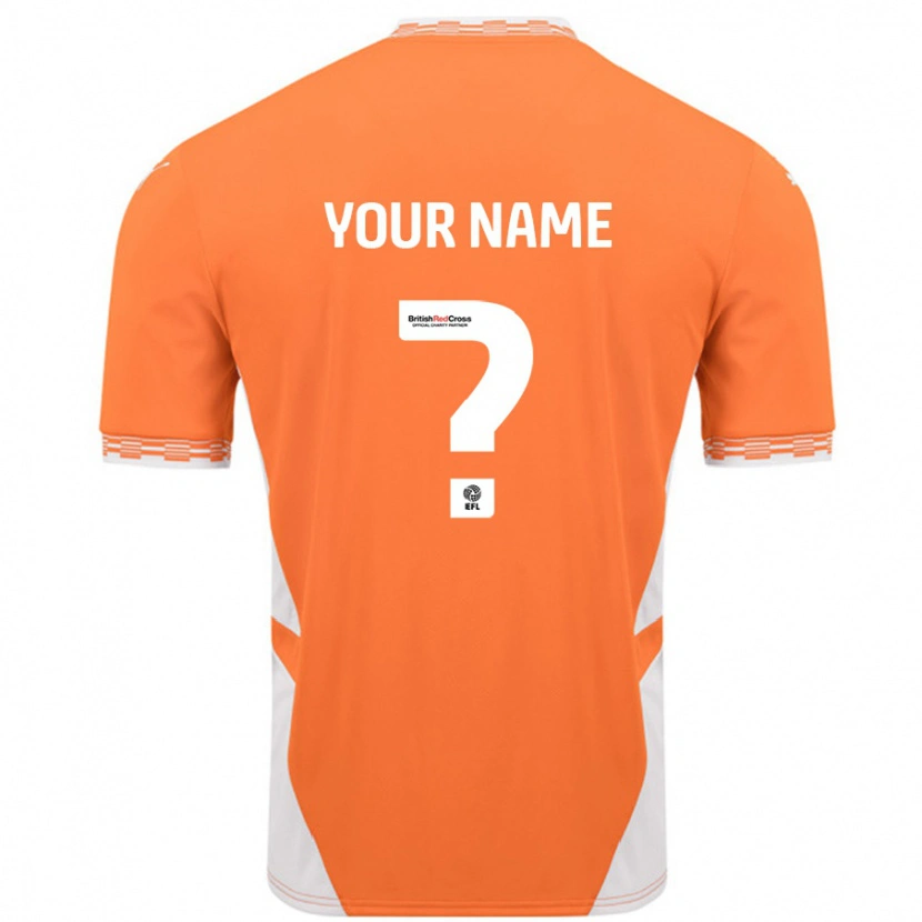 Danxen Enfant Maillot Votre Nom #0 Orange Blanc Tenues Domicile 2024/25 T-Shirt