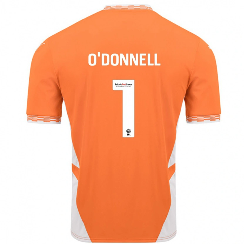 Danxen Enfant Maillot Richard O'donnell #1 Orange Blanc Tenues Domicile 2024/25 T-Shirt