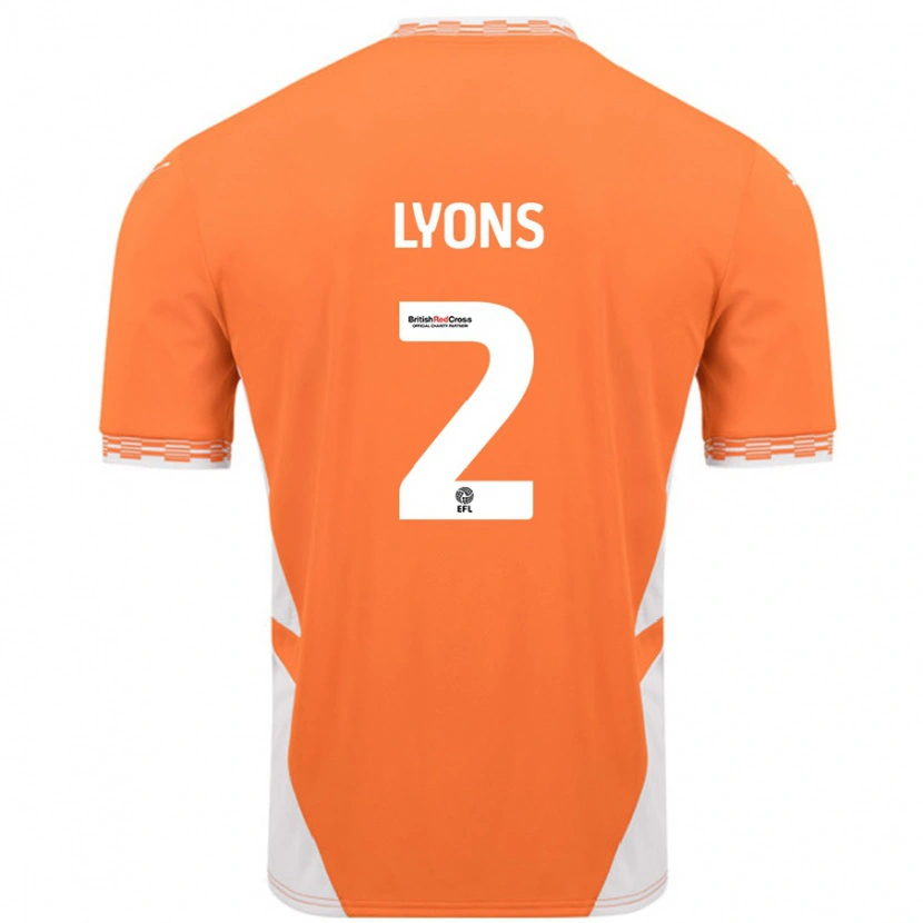 Danxen Enfant Maillot Andy Lyons #2 Orange Blanc Tenues Domicile 2024/25 T-Shirt