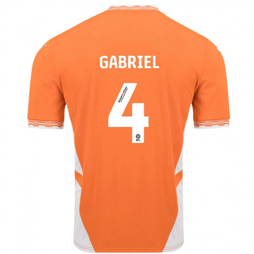 Danxen Enfant Maillot Jordan Lawrence-Gabriel #4 Orange Blanc Tenues Domicile 2024/25 T-Shirt