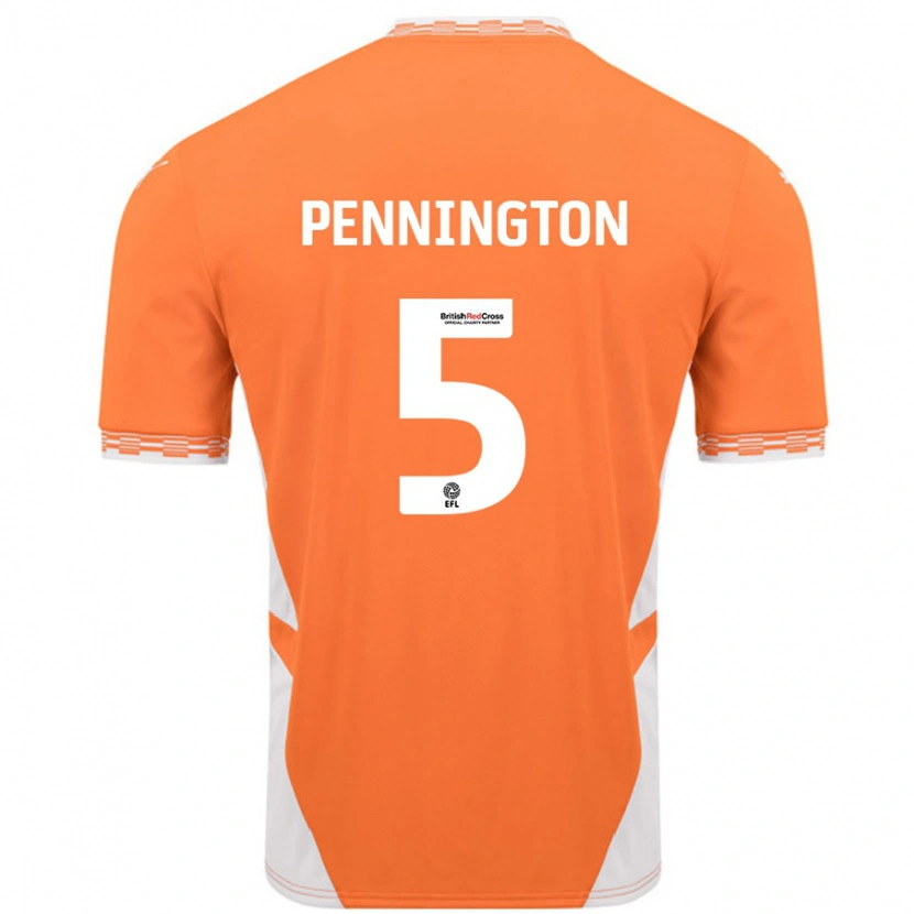 Danxen Enfant Maillot Matthew Pennington #5 Orange Blanc Tenues Domicile 2024/25 T-Shirt