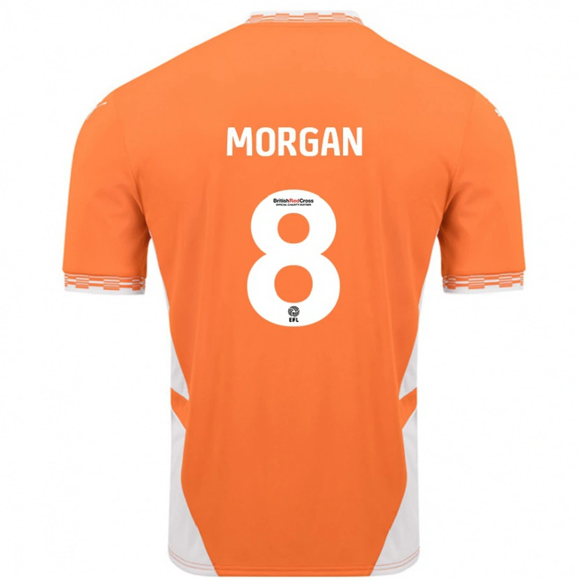 Danxen Enfant Maillot Albie Morgan #8 Orange Blanc Tenues Domicile 2024/25 T-Shirt