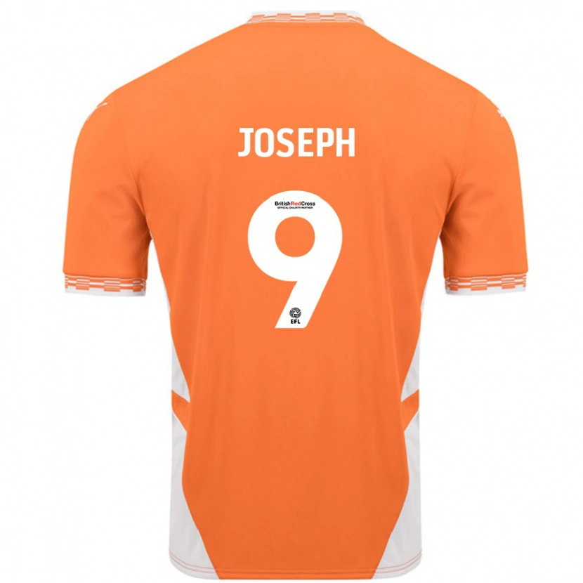 Danxen Enfant Maillot Kyle Joseph #9 Orange Blanc Tenues Domicile 2024/25 T-Shirt