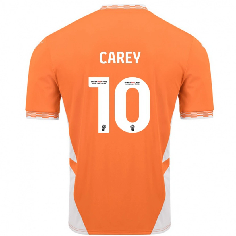 Danxen Enfant Maillot Sonny Carey #10 Orange Blanc Tenues Domicile 2024/25 T-Shirt