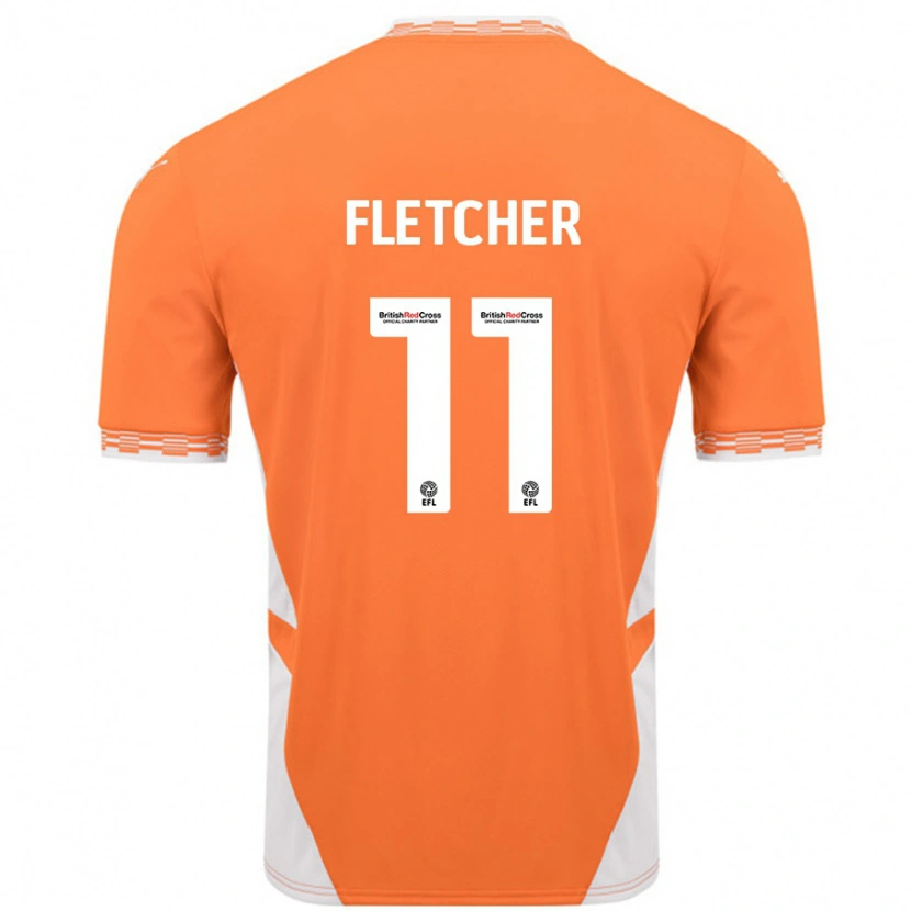 Danxen Enfant Maillot Ashley Fletcher #11 Orange Blanc Tenues Domicile 2024/25 T-Shirt