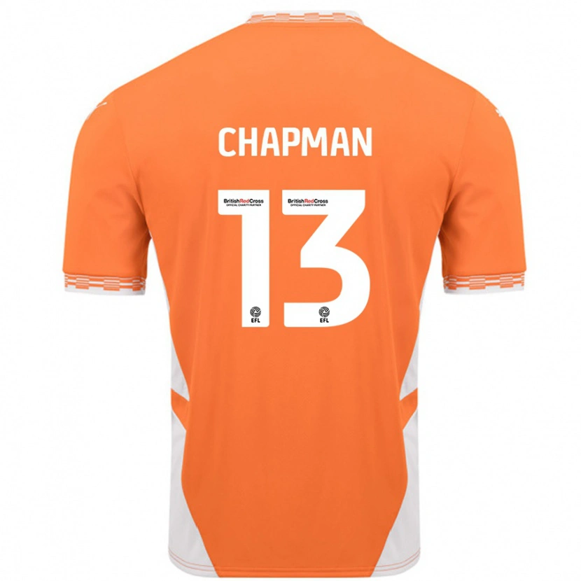 Danxen Enfant Maillot Mackenzie Chapman #13 Orange Blanc Tenues Domicile 2024/25 T-Shirt