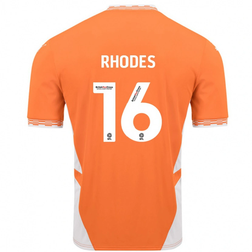 Danxen Enfant Maillot Jordan Rhodes #16 Orange Blanc Tenues Domicile 2024/25 T-Shirt