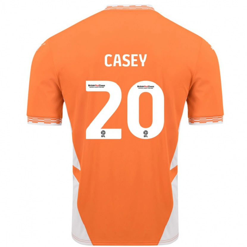 Danxen Enfant Maillot Oliver Casey #20 Orange Blanc Tenues Domicile 2024/25 T-Shirt