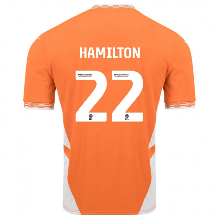 Danxen Enfant Maillot Cj Hamilton #22 Orange Blanc Tenues Domicile 2024/25 T-Shirt