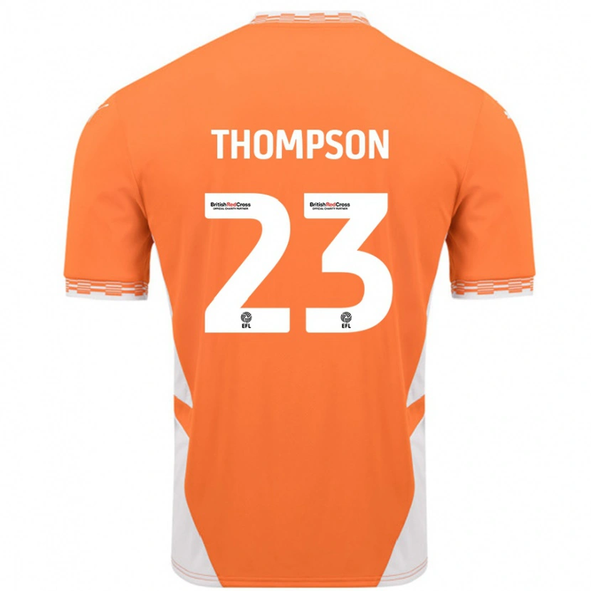 Danxen Enfant Maillot Dominic Thompson #23 Orange Blanc Tenues Domicile 2024/25 T-Shirt