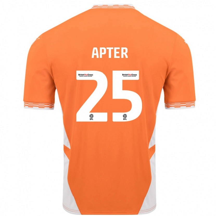 Danxen Enfant Maillot Rob Apter #25 Orange Blanc Tenues Domicile 2024/25 T-Shirt