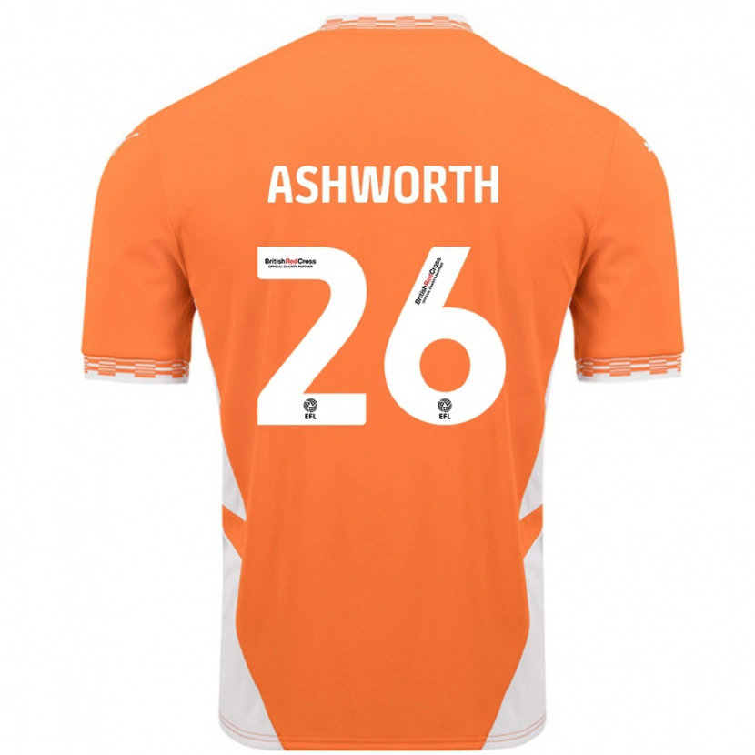 Danxen Enfant Maillot Zac Ashworth #26 Orange Blanc Tenues Domicile 2024/25 T-Shirt