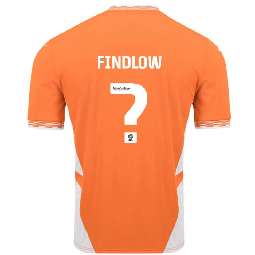 Danxen Enfant Maillot Luke Findlow #0 Orange Blanc Tenues Domicile 2024/25 T-Shirt