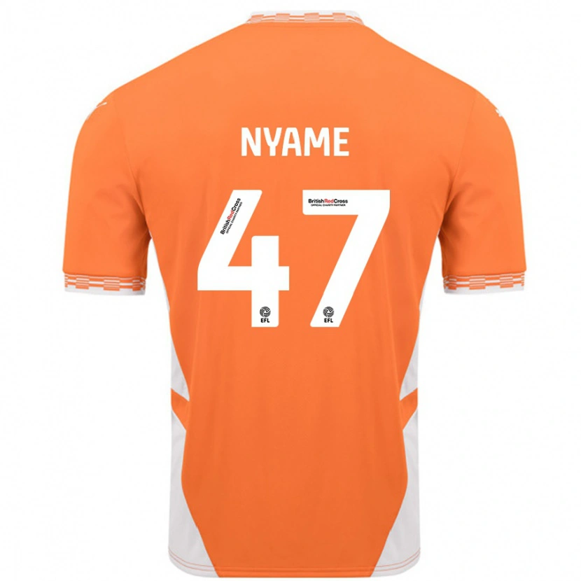 Danxen Enfant Maillot Josh Nyame #47 Orange Blanc Tenues Domicile 2024/25 T-Shirt