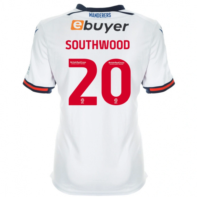 Danxen Enfant Maillot Luke Southwood #20 Blanc Tenues Domicile 2024/25 T-Shirt