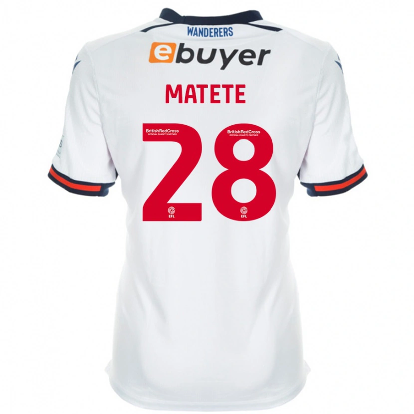 Danxen Enfant Maillot Jay Matete #28 Blanc Tenues Domicile 2024/25 T-Shirt