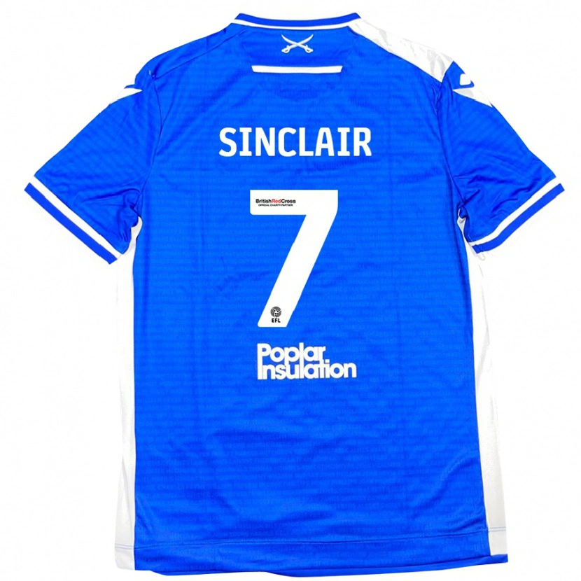 Danxen Enfant Maillot Scott Sinclair #7 Bleu Blanc Tenues Domicile 2024/25 T-Shirt