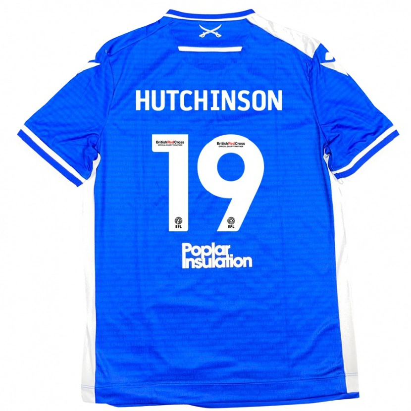 Danxen Enfant Maillot Isaac Hutchinson #19 Bleu Blanc Tenues Domicile 2024/25 T-Shirt