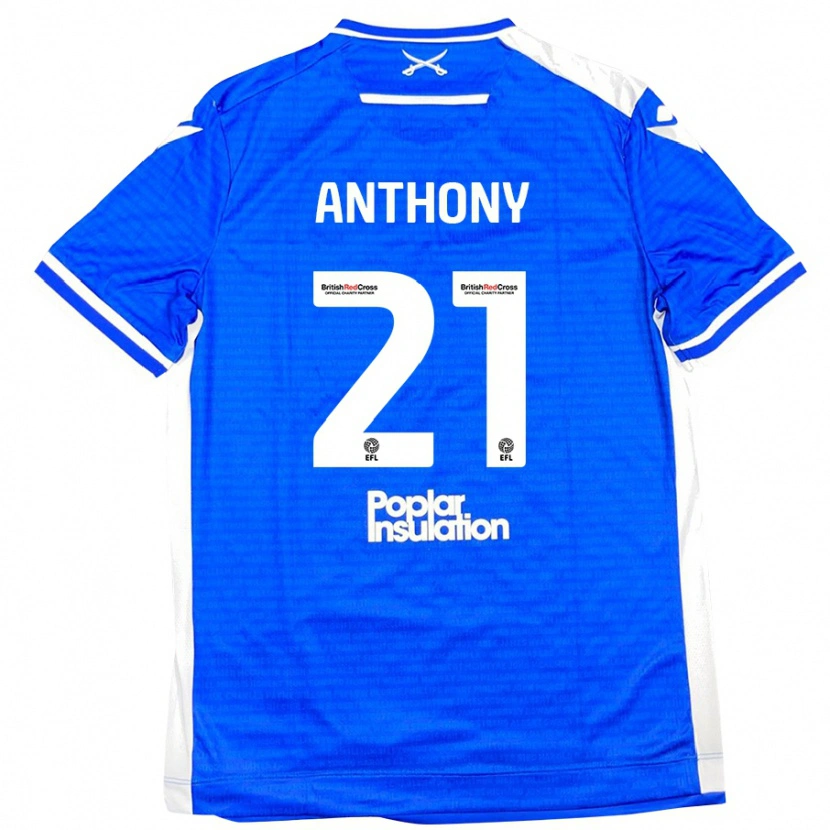 Danxen Enfant Maillot Micah Anthony #21 Bleu Blanc Tenues Domicile 2024/25 T-Shirt