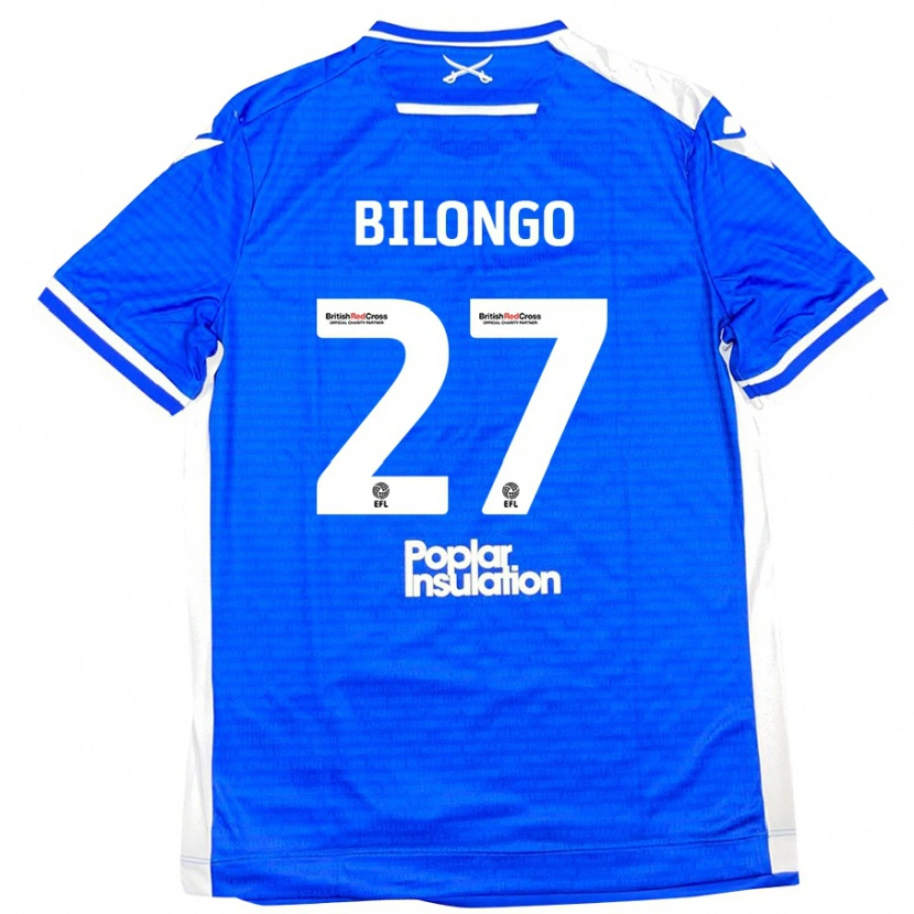 Danxen Enfant Maillot Bryant Bilongo #27 Bleu Blanc Tenues Domicile 2024/25 T-Shirt