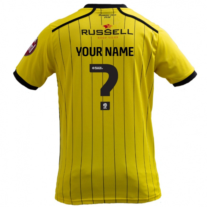 Danxen Enfant Maillot Votre Nom #0 Jaune Tenues Domicile 2024/25 T-Shirt