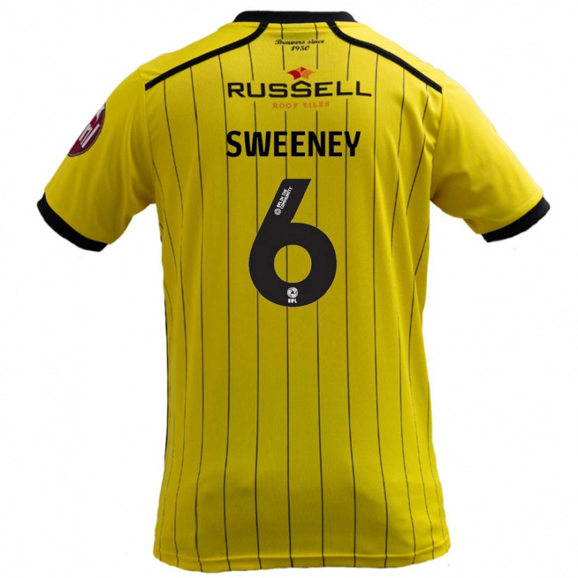 Danxen Enfant Maillot Ryan Sweeney #6 Jaune Tenues Domicile 2024/25 T-Shirt