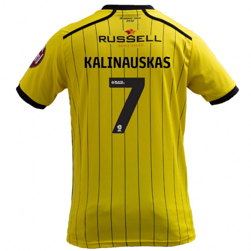 Danxen Enfant Maillot Tomas Kalinauskas #7 Jaune Tenues Domicile 2024/25 T-Shirt